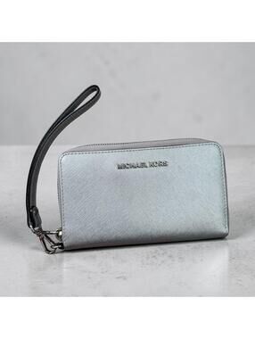 Michael Kors Travel Silver Wristlet Wallet